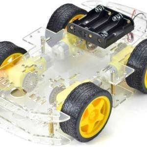 High quality 4 wheel 4WD Robot Smart DC Car Chassis Kits Car Model with Speed Encoder for Arduino