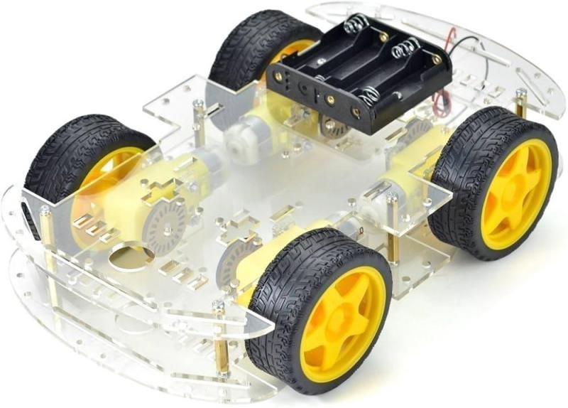 High quality 4 wheel 4WD Robot Smart DC Car Chassis Kits Car Model with Speed Encoder for Arduino